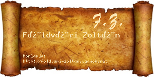 Földvári Zoltán névjegykártya