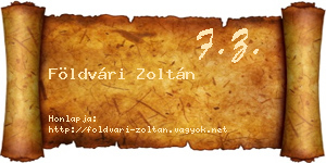 Földvári Zoltán névjegykártya